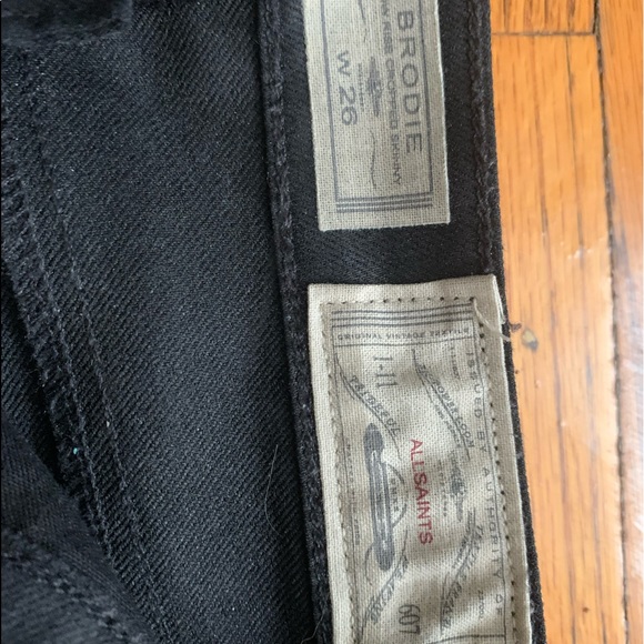 AllSaints // Brodie Petrel Coated Low Skinny 26 - Picture 3 of 3